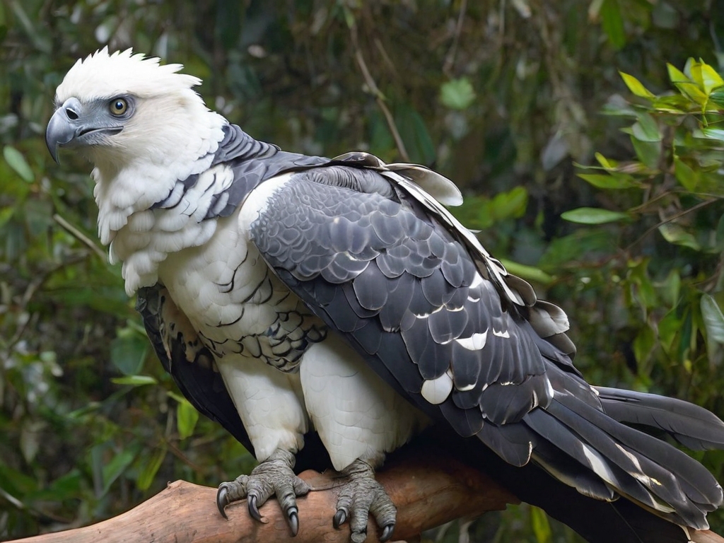 Great harpy eagle flying imposingly in the sky of the